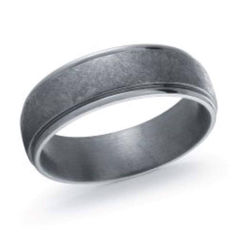 6.5mm Gray Tantalum Comfort Fit Wedding Band Size 10