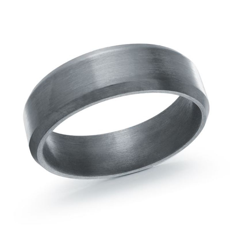 6.5mm Gray Tantalum Satin Comfort Fit Wedding Band Size 10