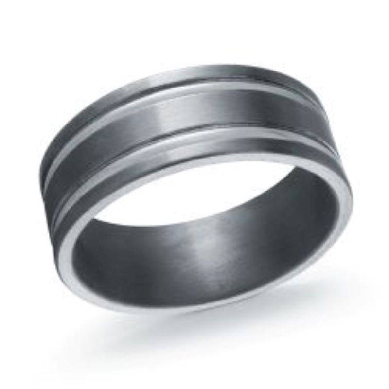 8mm Gray Tantalum Wedding Band Size 10