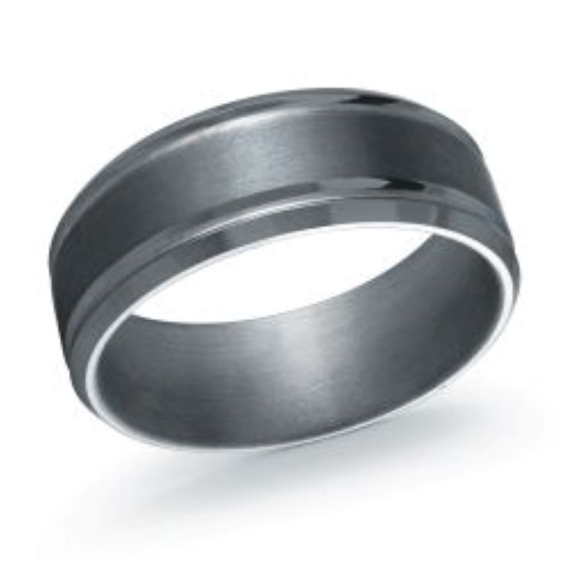 8mm Gray Tantalum Wedding Band Size 11