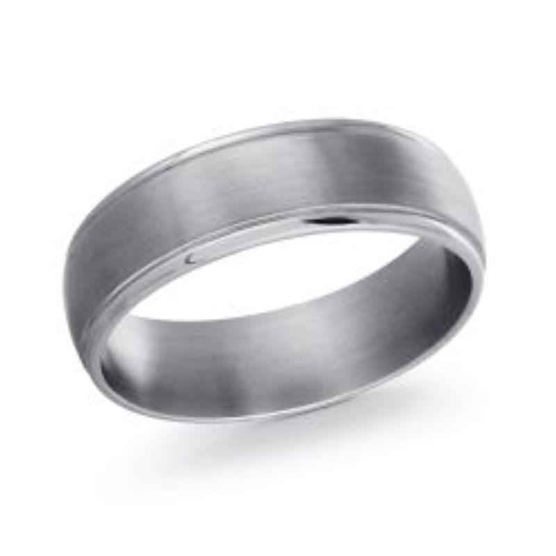 6mm Gray Tantalum Satin Wedding Band Size 9