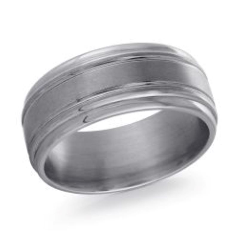 9mm Gray Tantalum Wedding Band Size 11