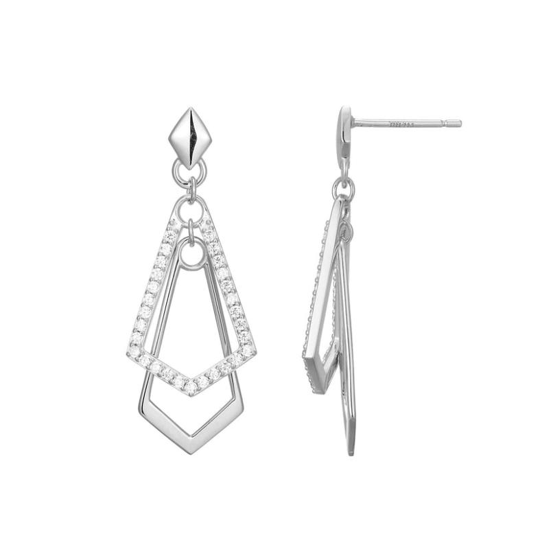 Sterling Silver Rhodium-plated Earrings