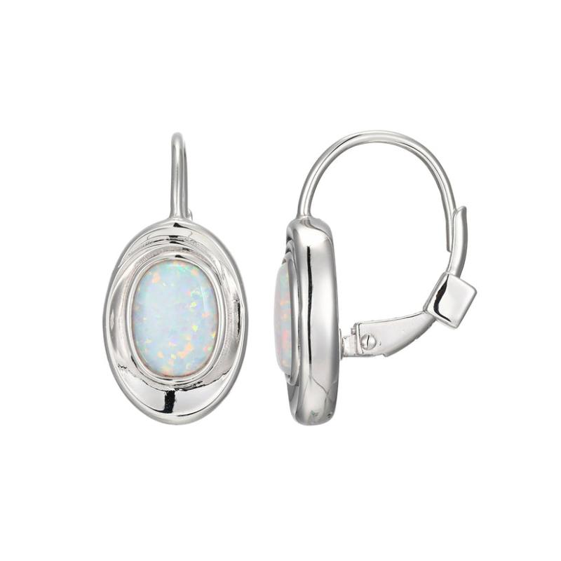 Sterling Silver Opal Earrings