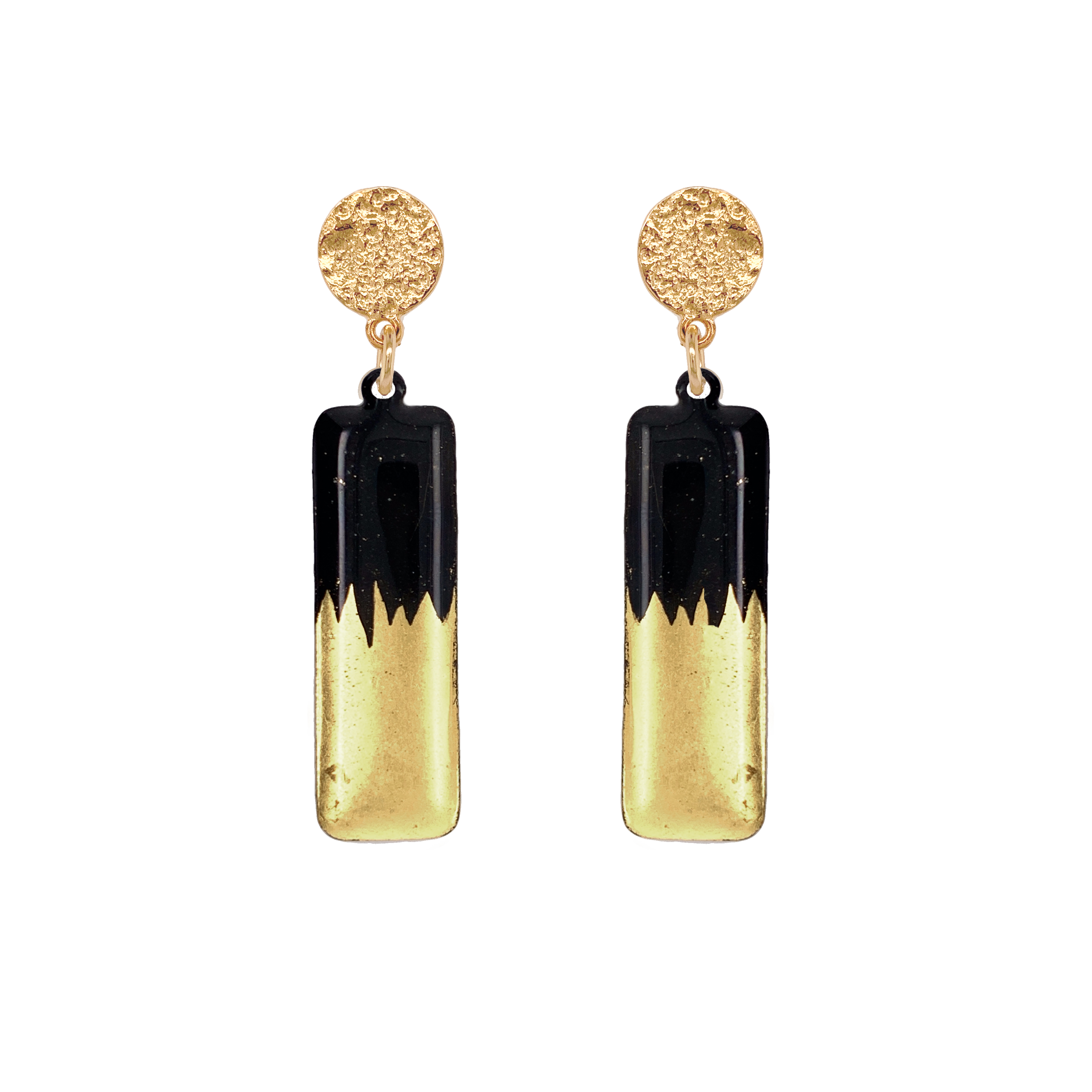 22k Gold Leaf Silver Drop Fashion Earrings