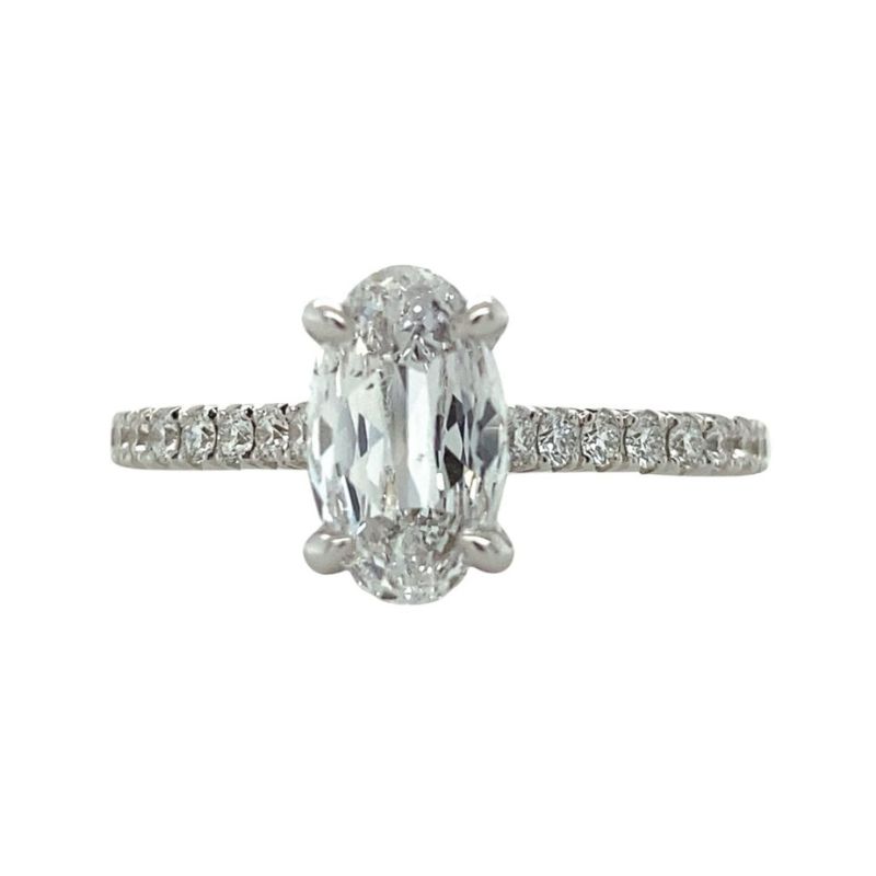 HENRI DAUSSI Oval Solitaire Engagement Ring