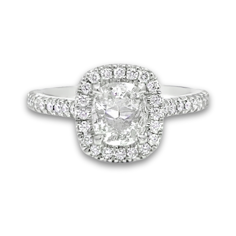 Cushion Halo Diamond Engagement Ring