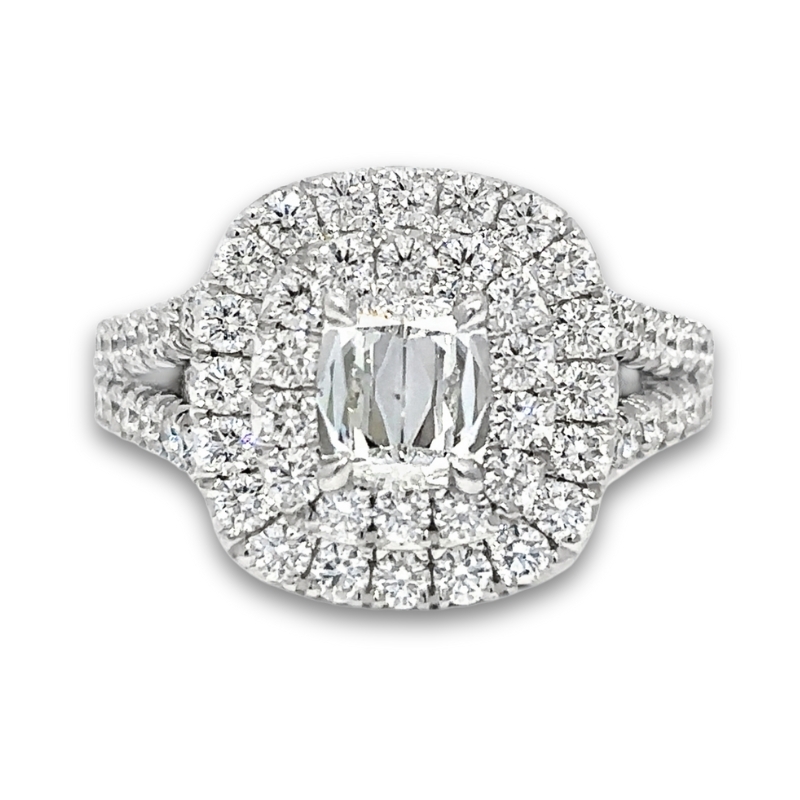 Double Halo Diamond Engagement Ring