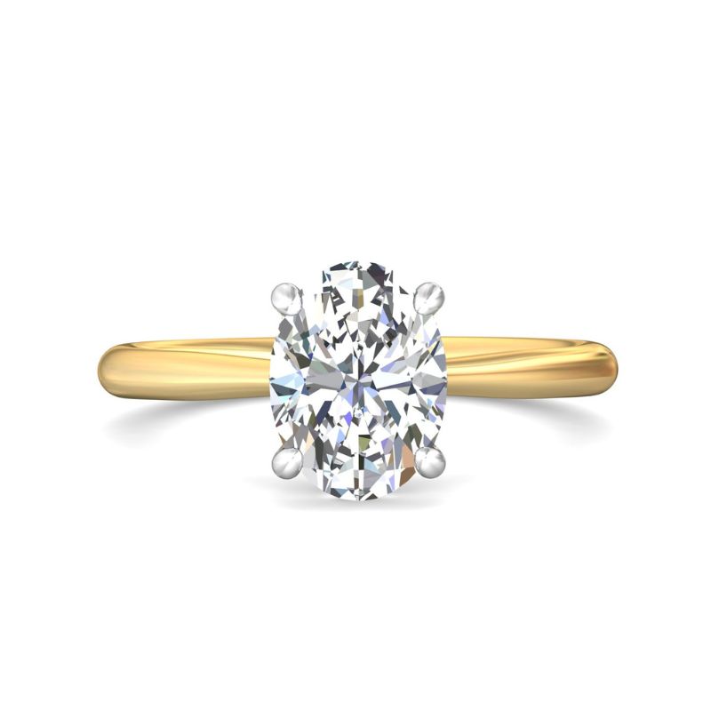 14KY Solitaire Eng Ring 2.01ct F VS1 Oval LGC w/ Dia .09ctw H-I SI2 Size 6.5 
M $1650 C $1299