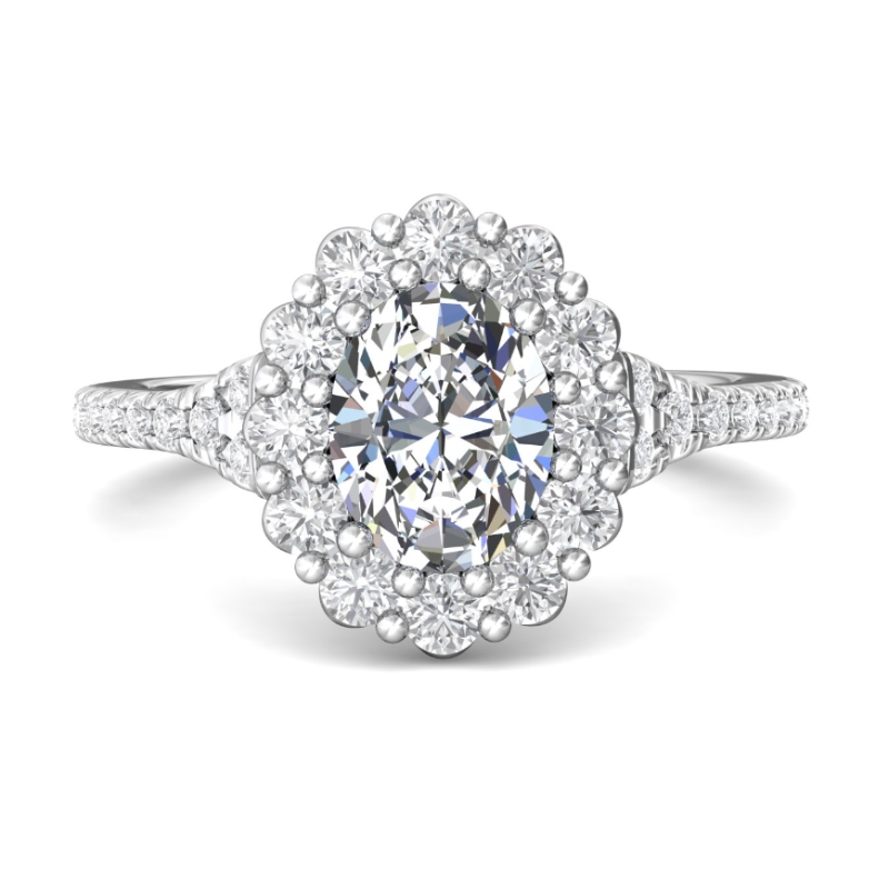 MARTIN FLYER Oval Halo Engagement Ring