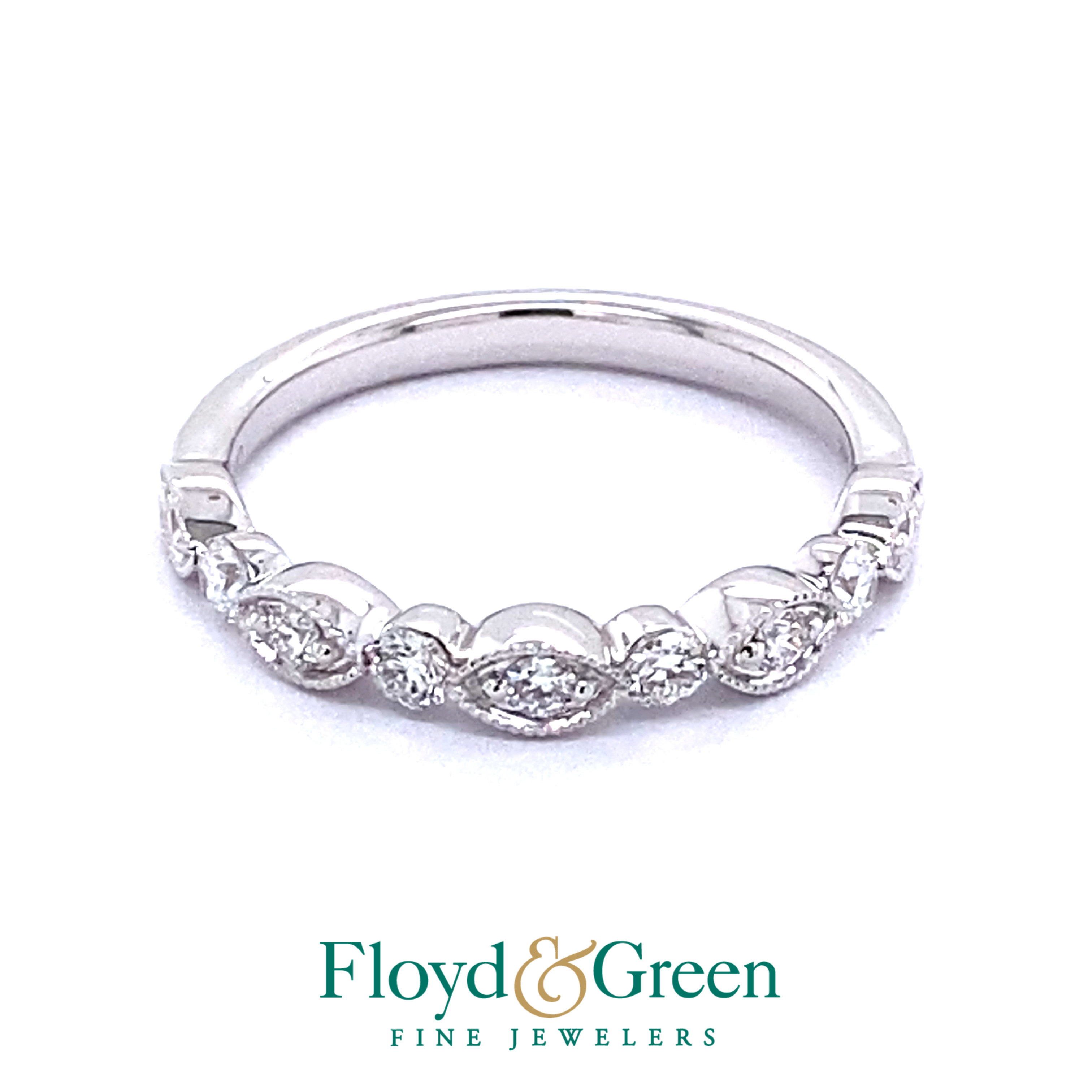 Scalloped Diamond Wedding Band