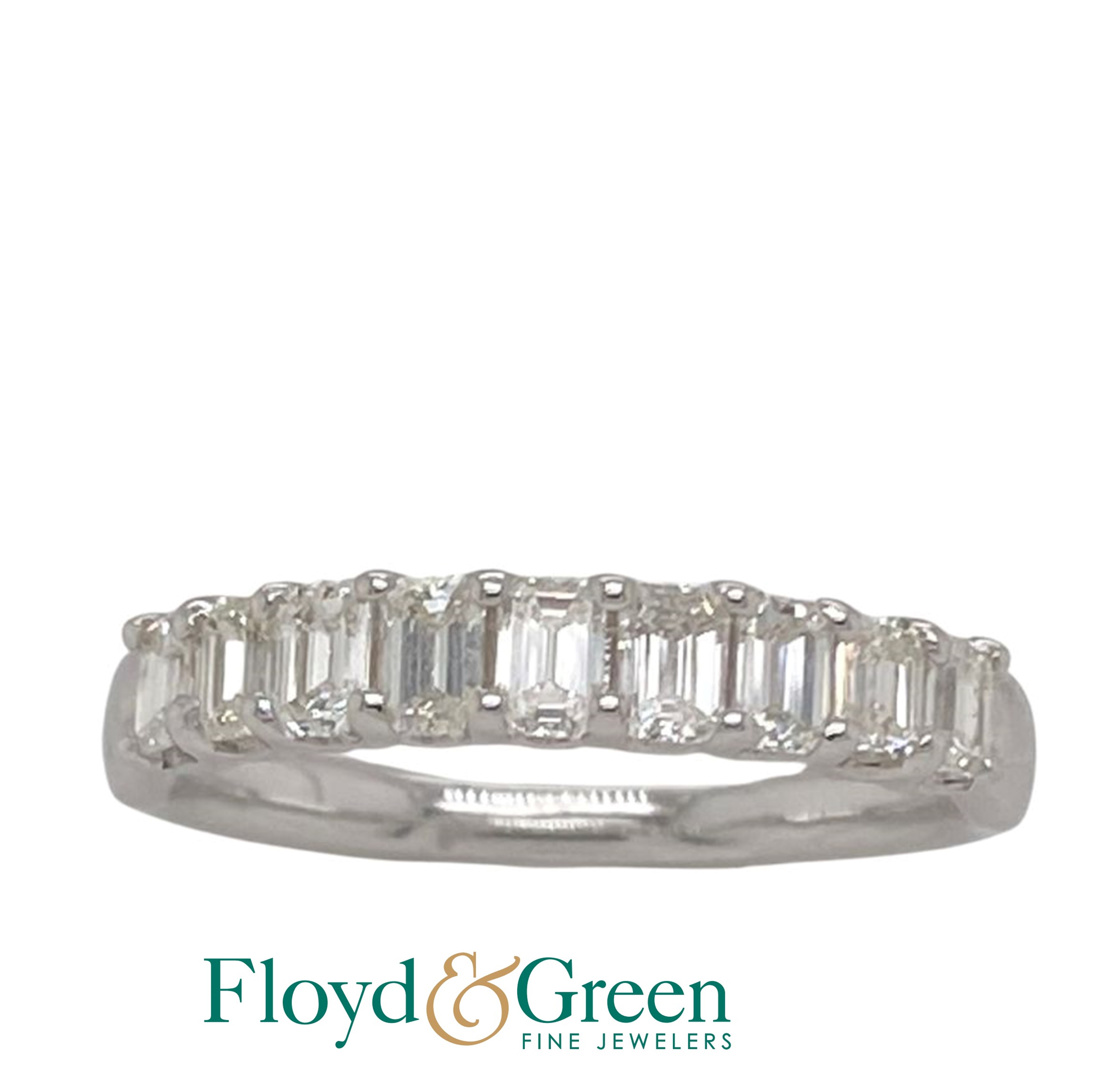 Emerald Cut Diamond Wedding Band