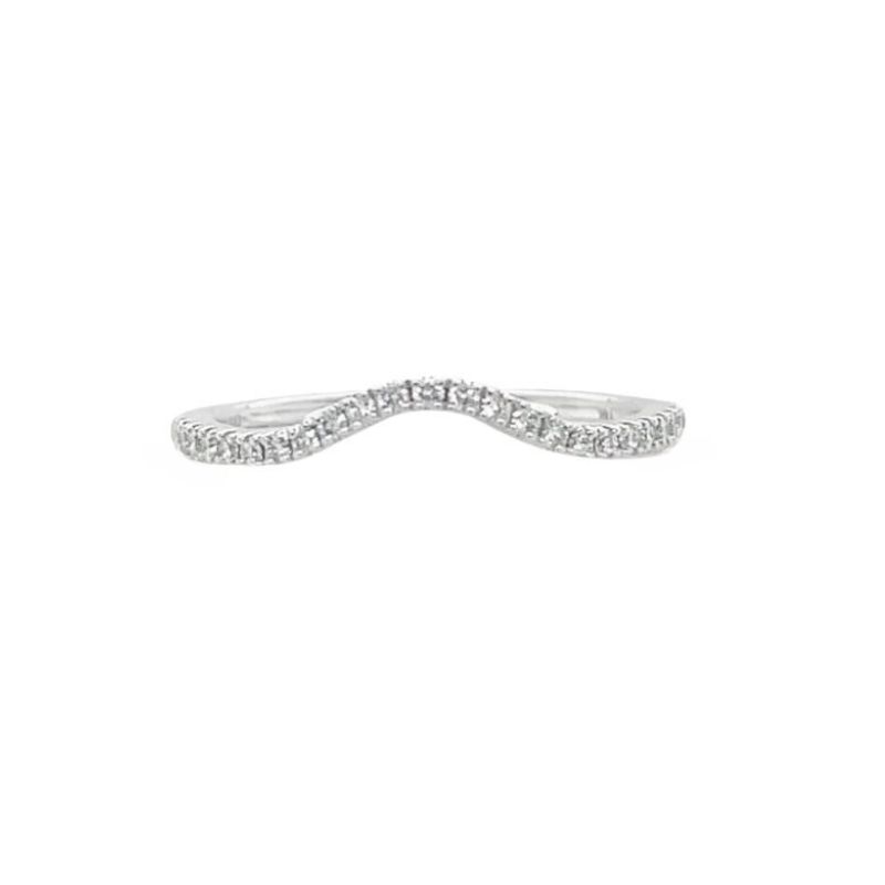 Curved Diamond Wedding Band