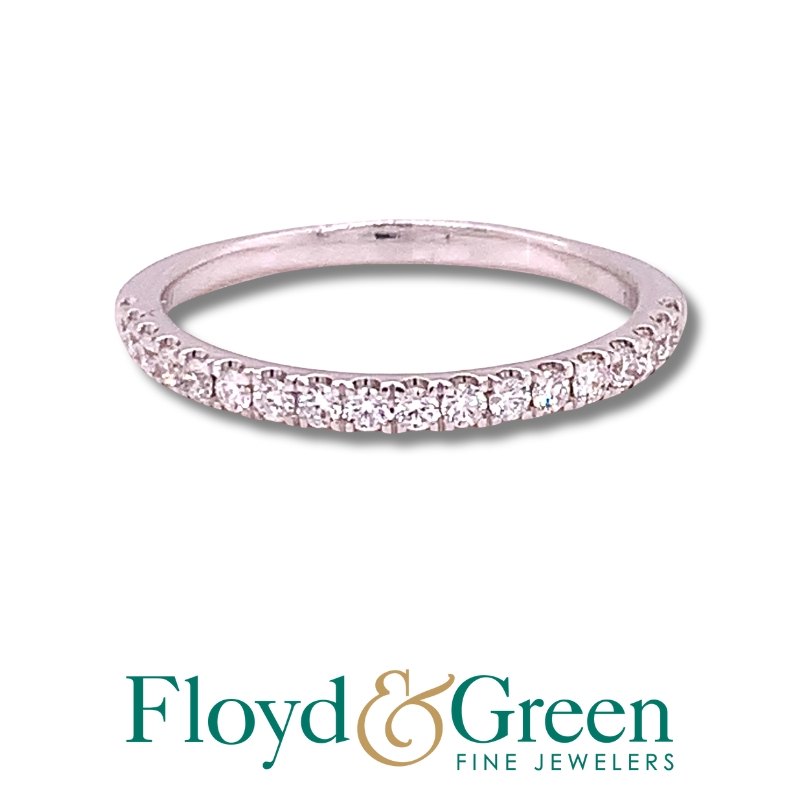 14KW Diamond Band, 18 Round, 0.34ct, H VS2, Size 7.75