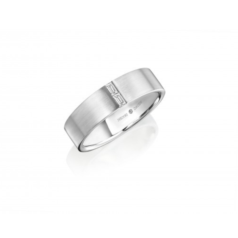 HENRI DAUSSI Diamond Matte Wedding Band