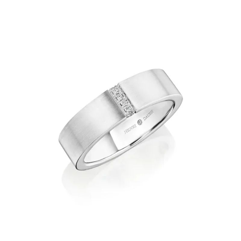 HENRI DAUSSI Diamond & Black Diamond Wedding Band