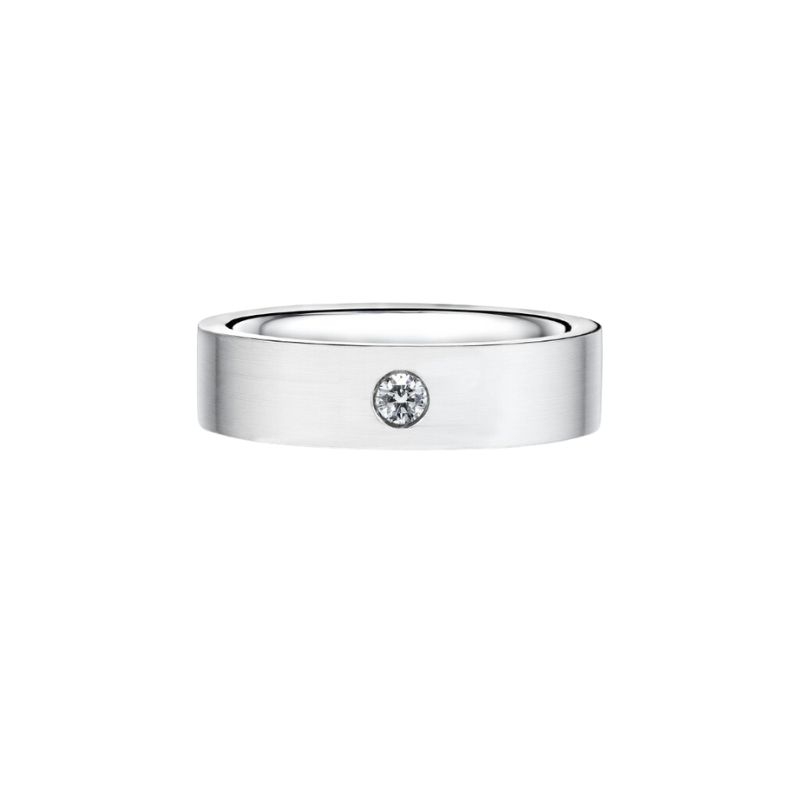 HENRI DAUSSI Matte Diamond Wedding Band