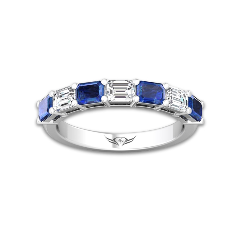 MARTIN FLYER Alternating Sapphire & Diamond Ring