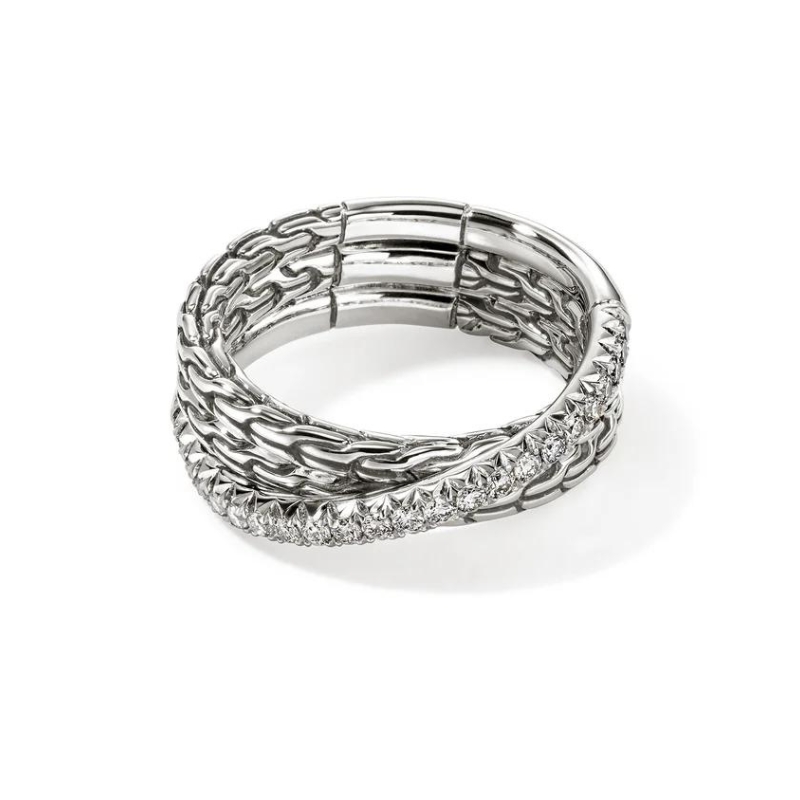 JOHN HARDY Essentials Pavé Diamond Crossover Ring