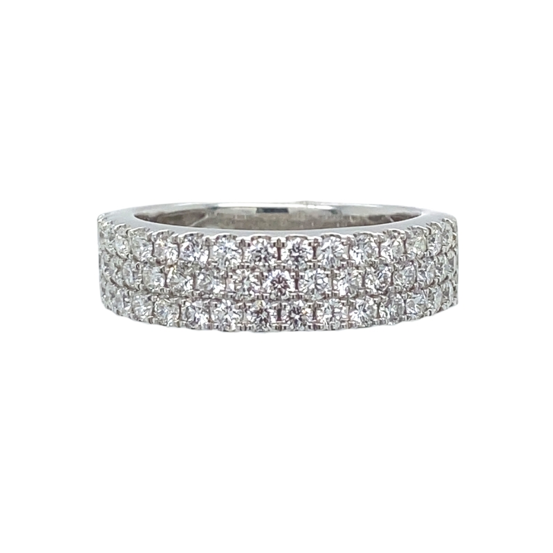 Three Row Diamond Wedding Band