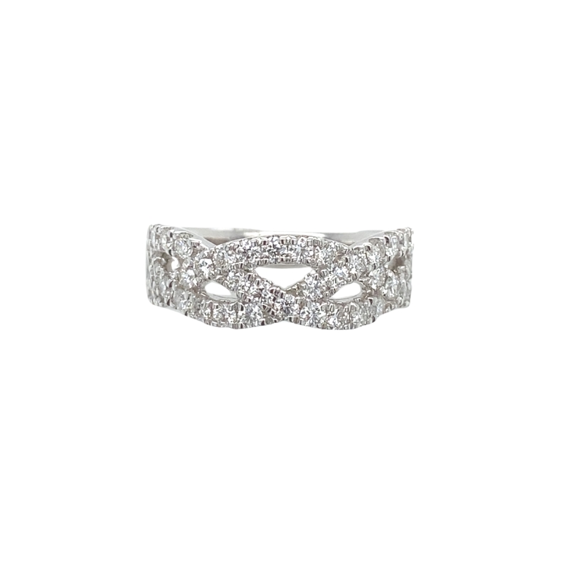 Intertwined Wide Band Diamond Ring