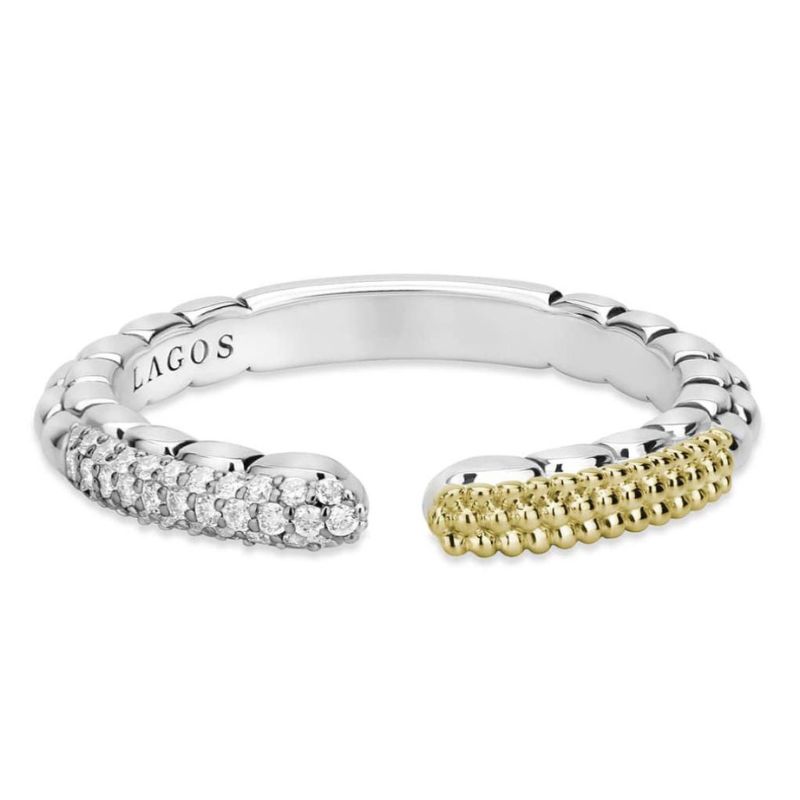 LAGOS Caviar Lux Open Diamond Stacking Ring