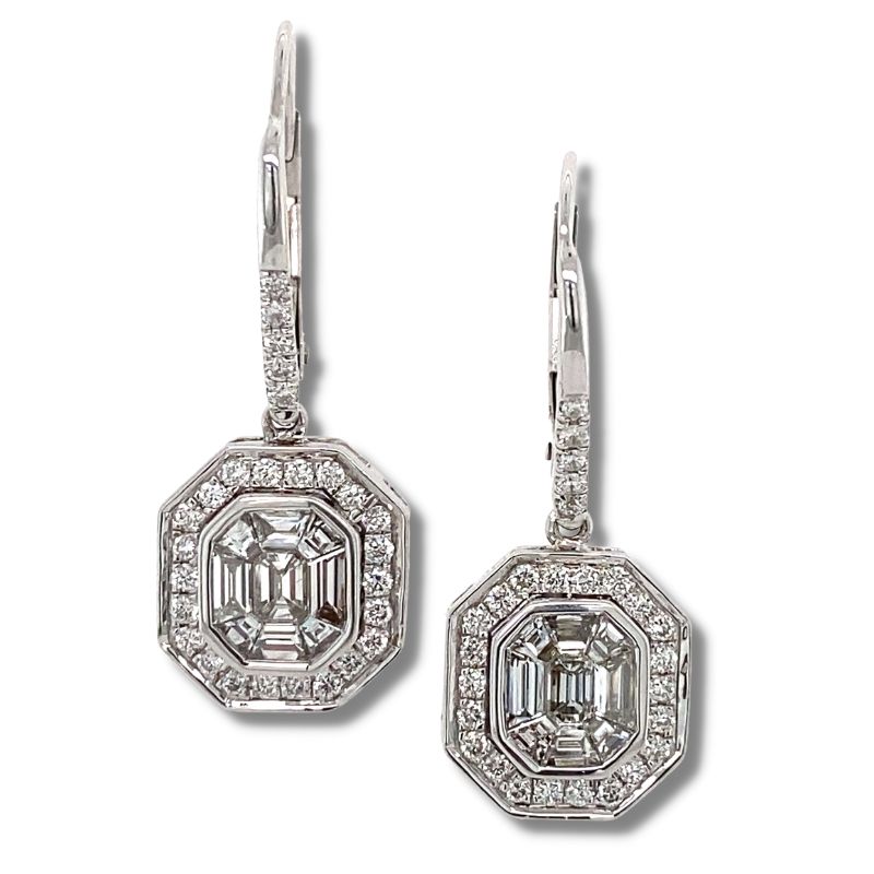 MARTIN FLYER Vintage Inspired Diamond Drop Earrings