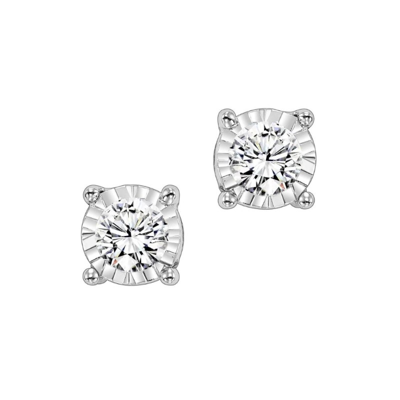 Tru Reflection Illusion Diamond Stud Earrings