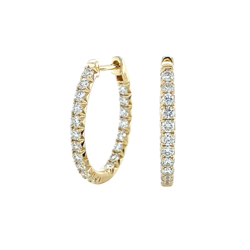 Diamond Inside Outside Hoop Earrings