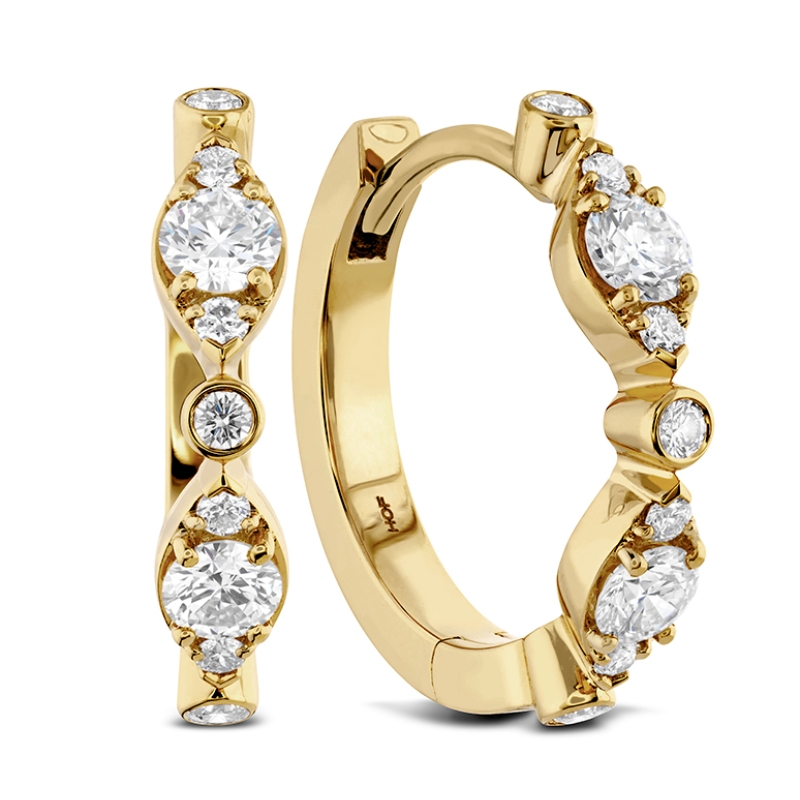 HEARTS ON FIRE Bezel Set Regal Huggie Earrings