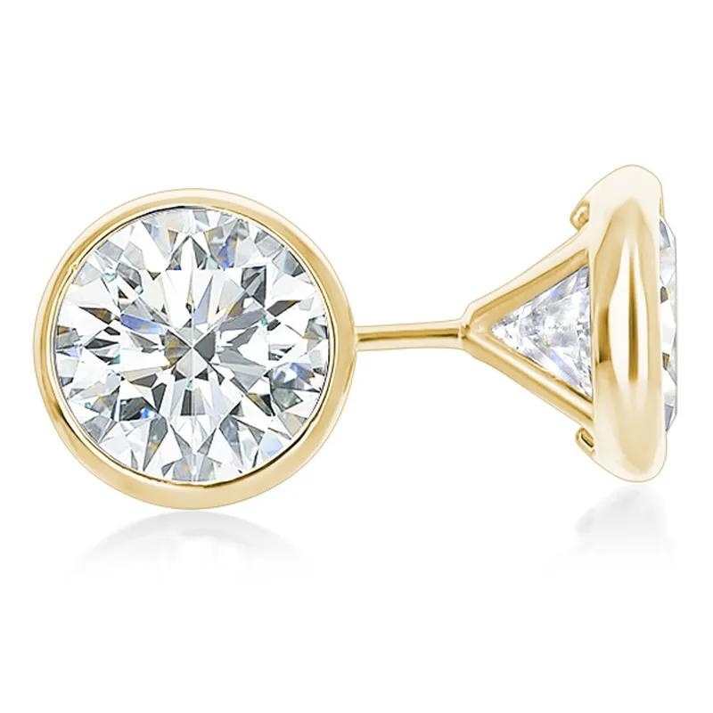 Bezel Set Diamond Stud Earrings