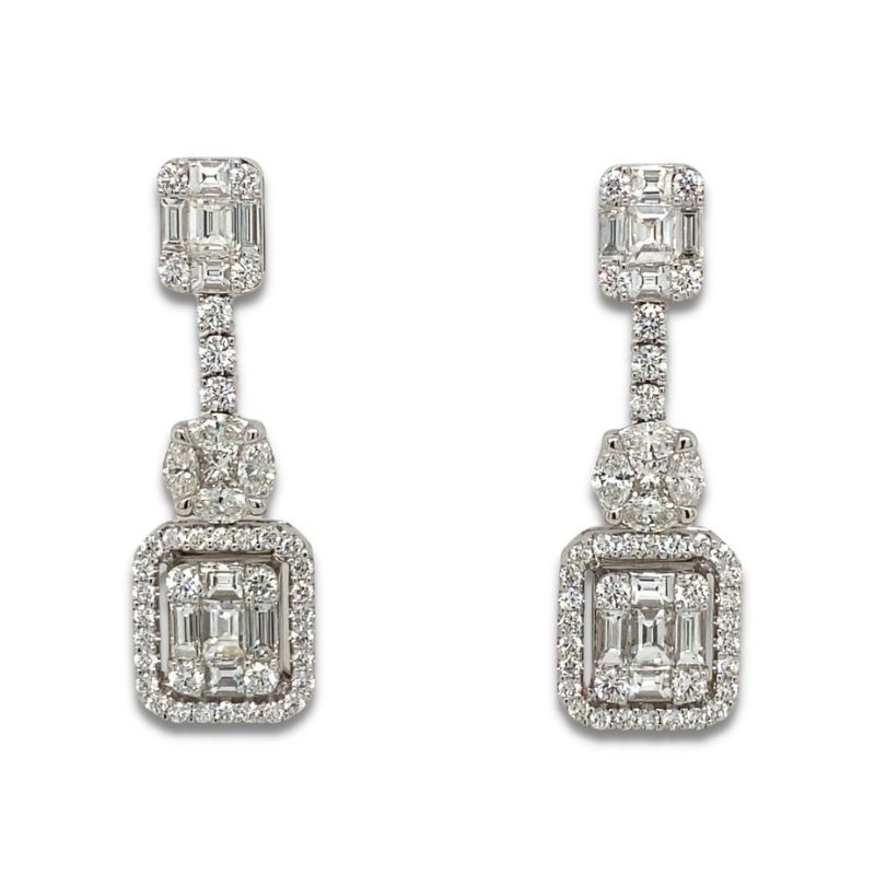 Diamond Illusion Dangle Earrings