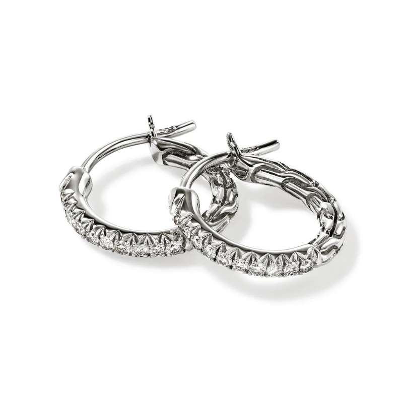 JOHN HARDY Essentials Pavé Diamond Hoop Earrings