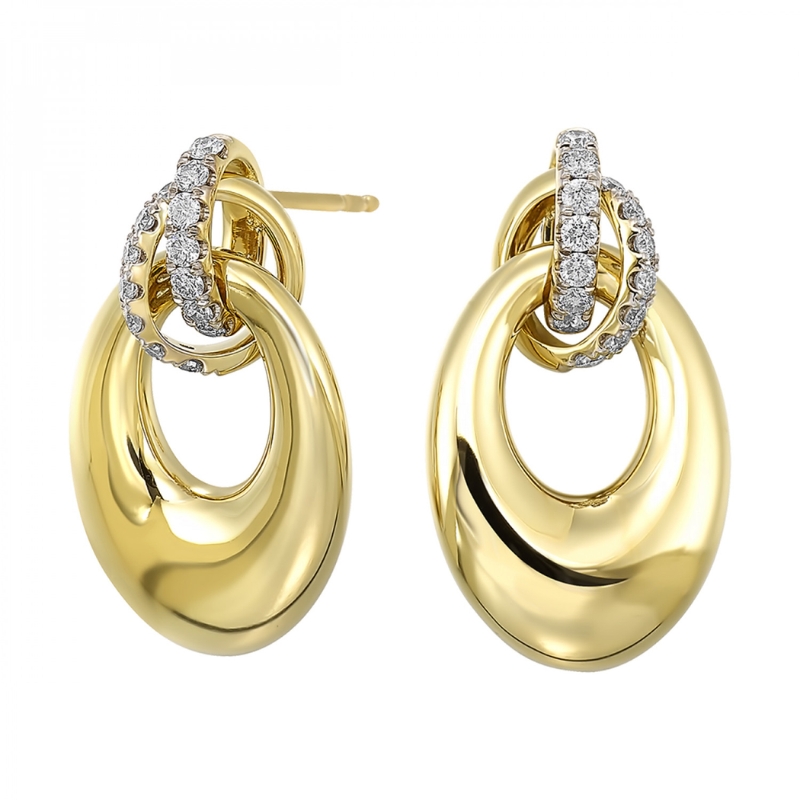 Oval Drop Diamond Earrings