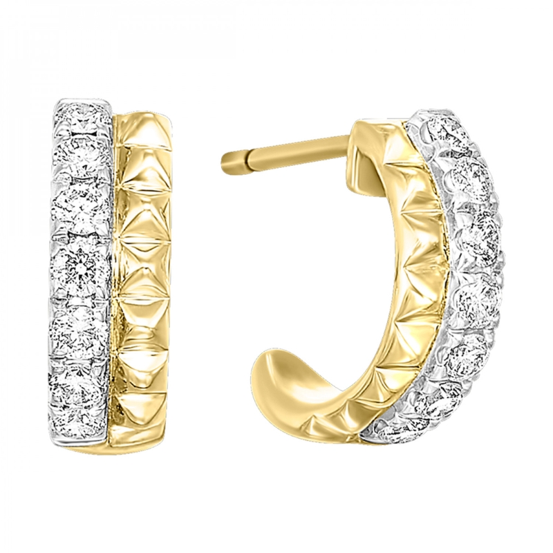 Gold & Diamond Mini Hoop Earrings