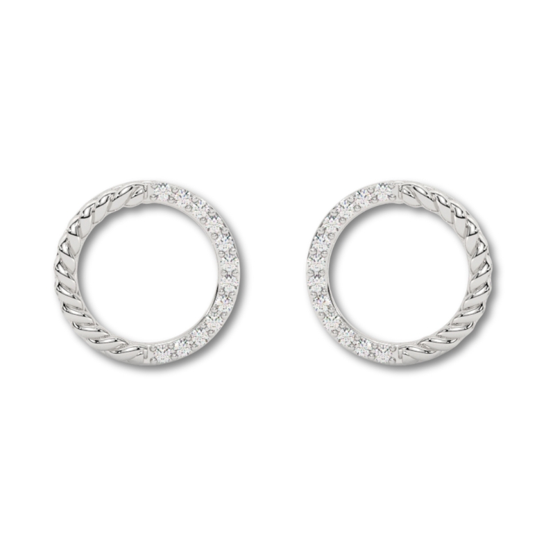 Diamond Open Circle Earrings