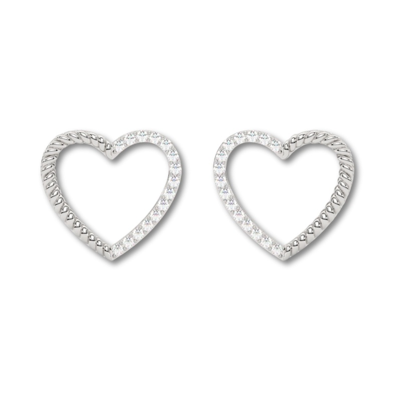 Diamond Open Heart Earrings