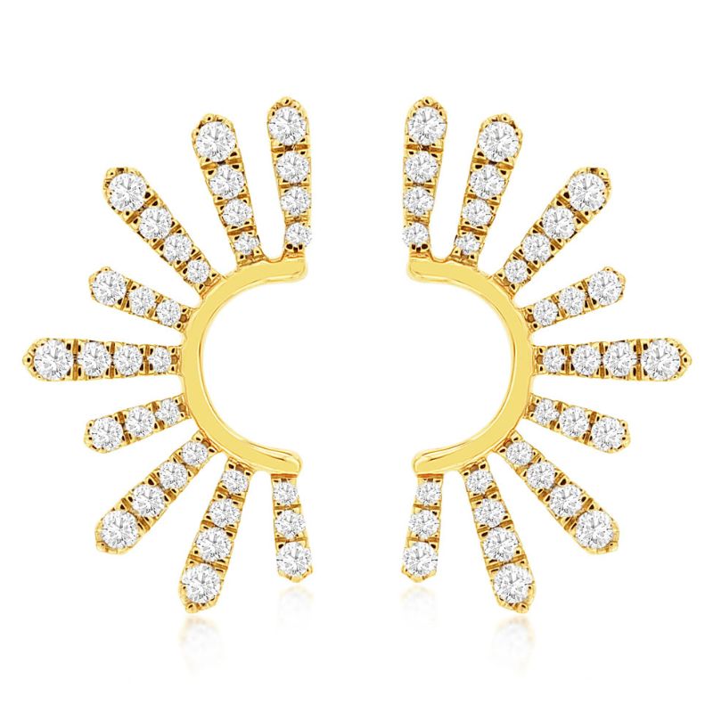 Diamond Sunburst Stud Earrings