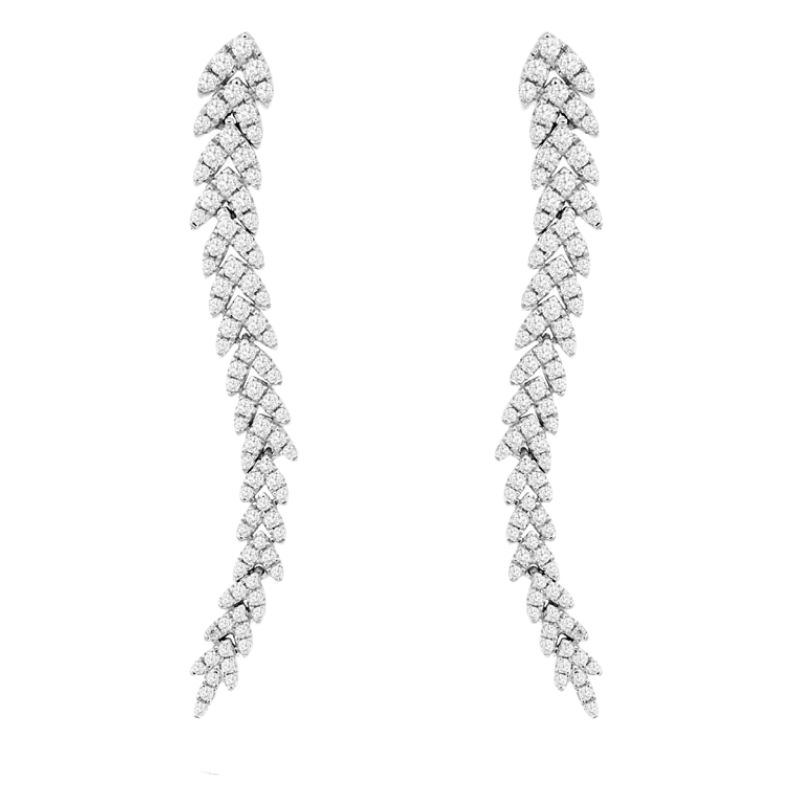 Diamond Graduated Vine Dangle Earrings