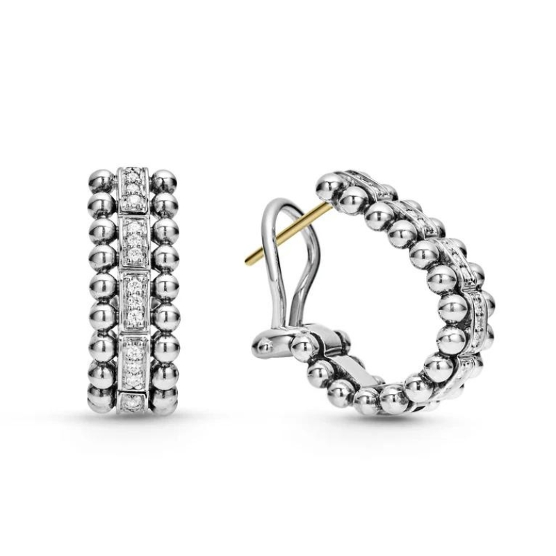 LAGOS Caviar Spark Beaded Diamond Hoops