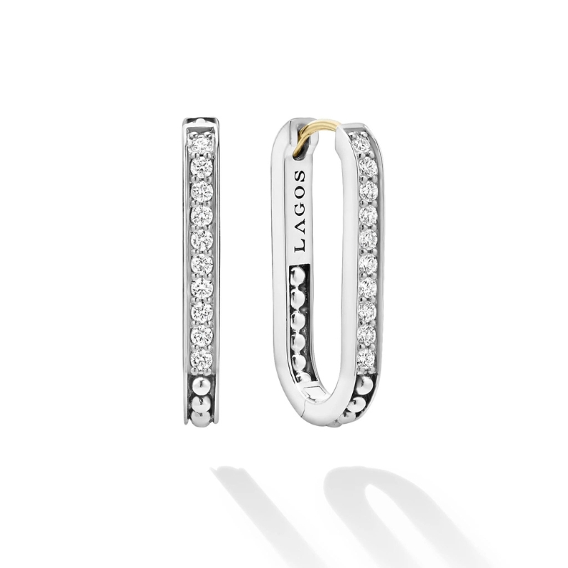 LAGOS Linear Diamond Hoop Earrings