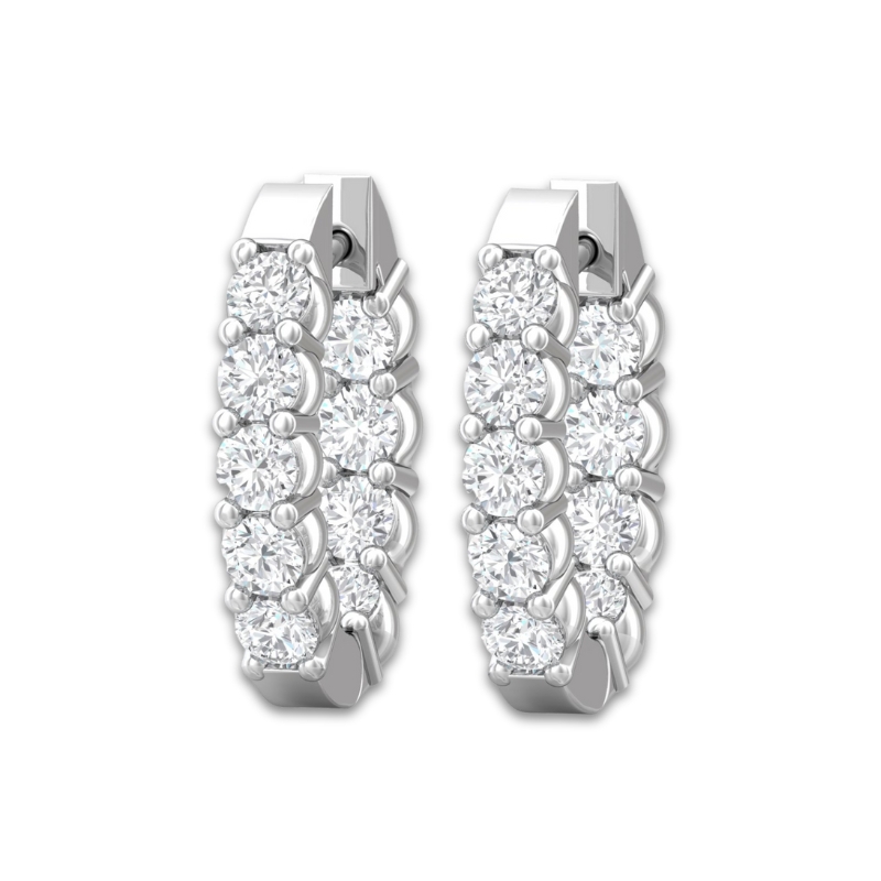 MARTIN FLYER Diamond Hoop Earrings