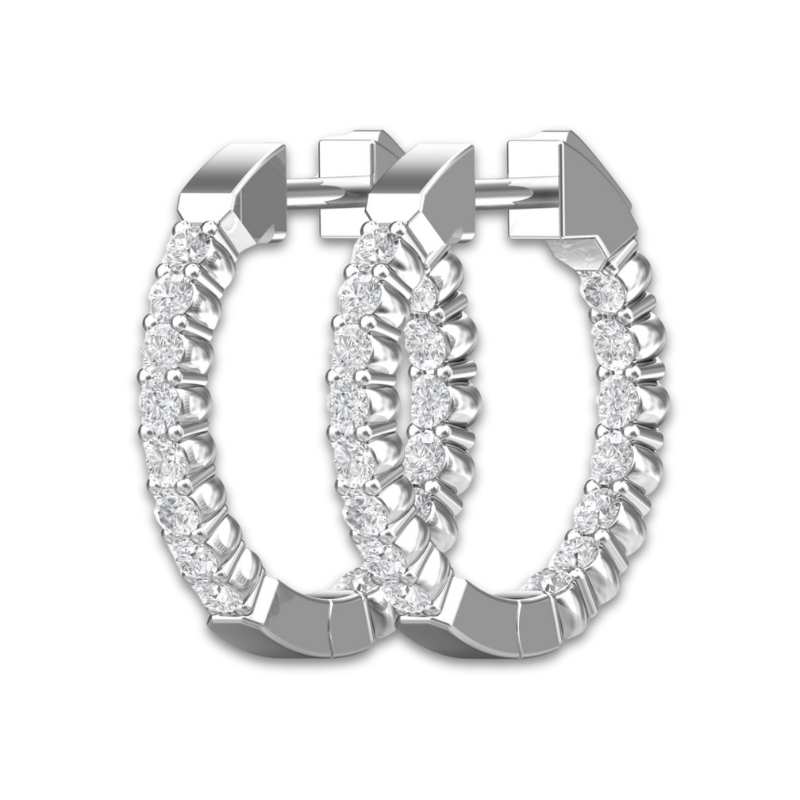 MARTIN FLYER Diamond Hoop Earrings