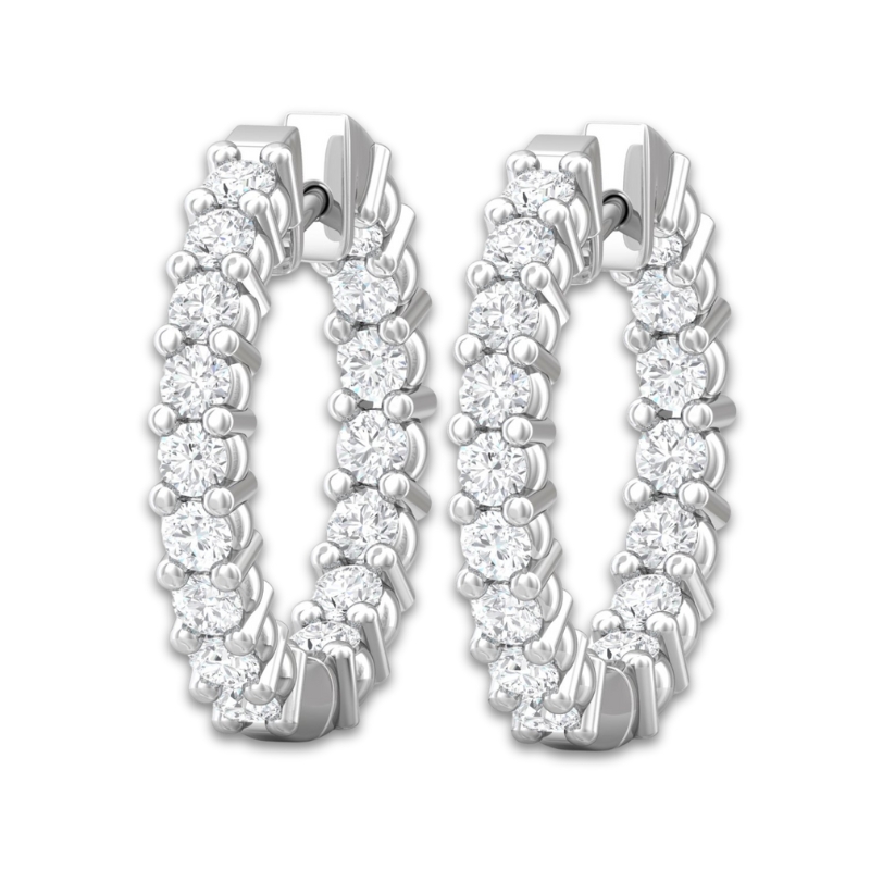 MARTIN FLYER Diamond Hoop Earrings