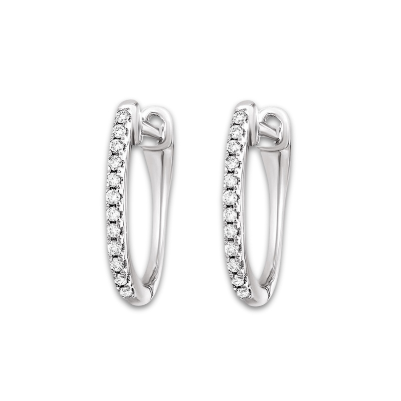 Diamond Oval Hoop Earrings