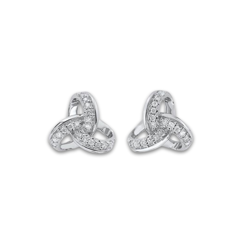 Diamond Love Knot Stud Earrings