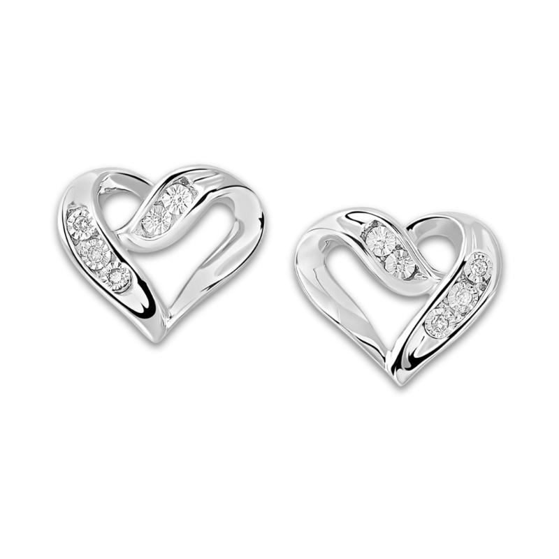 Sterling Silver Heart Stud Earrings