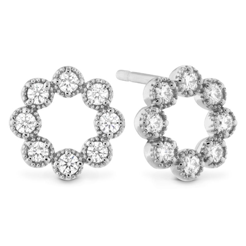 HEARTS ON FIRE Liliana Milgrain Diamond Circle Stud Earrings