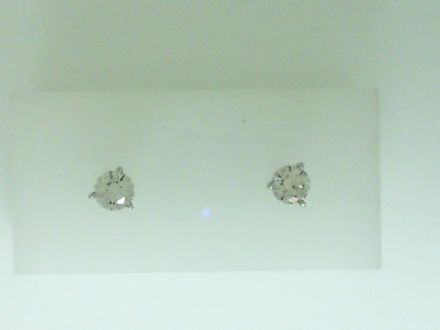 14KW Diamond Stud Earrings With 2=1.00Tw Round H/I Si3 Diamonds