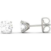 14KW 4-Prong Round Diamond Studs: 2.02ctw I/J SI3